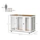image 7 of PawHut Dog Crate Furniture with Lockable Door, for Large Dogs - White