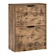 image 1 of HOMCOM Industrial Shoe Cabinet with 2 Flip Drawers, Narrow Shoe Storage Cabinet for 12 Pairs, Freestanding Slim Shoe Storage Organiser for Entryway, Hallway, Rustic Brown