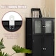 image 9 of COSTWAY 4-Door Bathroom Floor Cabinet Storage Cabine Black Black