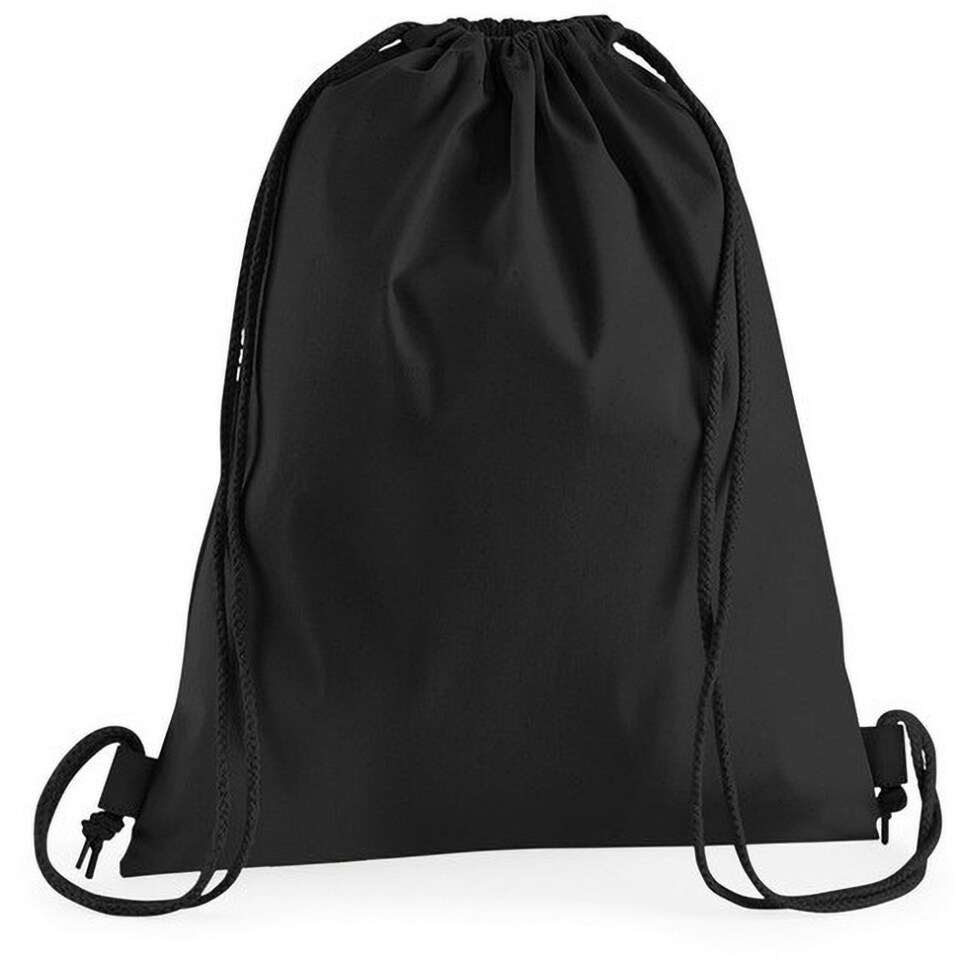 image 1 of Westford Mill Organic Premium Cotton Gym Sack - Black - One Size Black | One Size