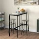 image 2 of HOMCOM 3 Piece Bar Set, Industrial Kitchen and Chair Set Grey
