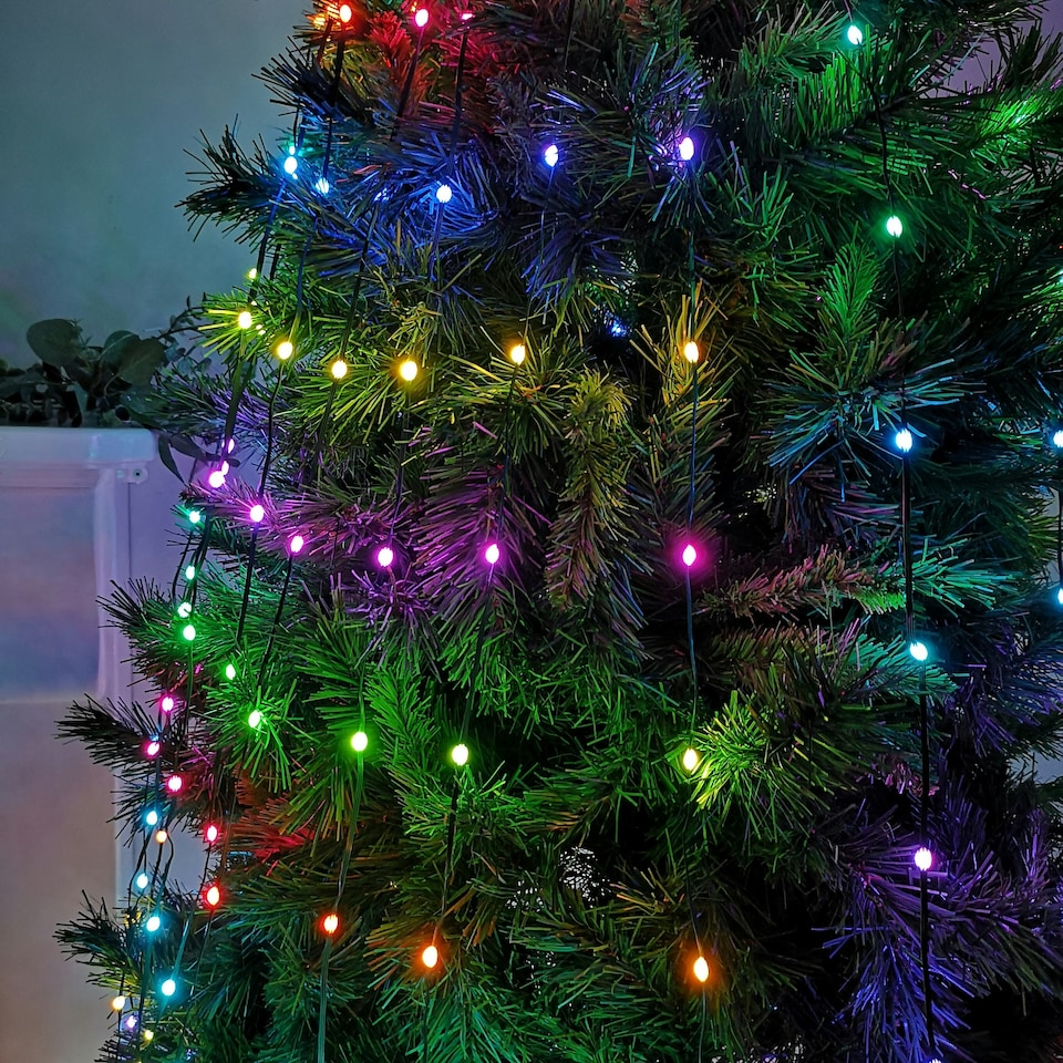 image 1 of 460 LED Colour Changing Multicolour Multifunction Digital Waterfall Christmas Lights for 8ft Trees