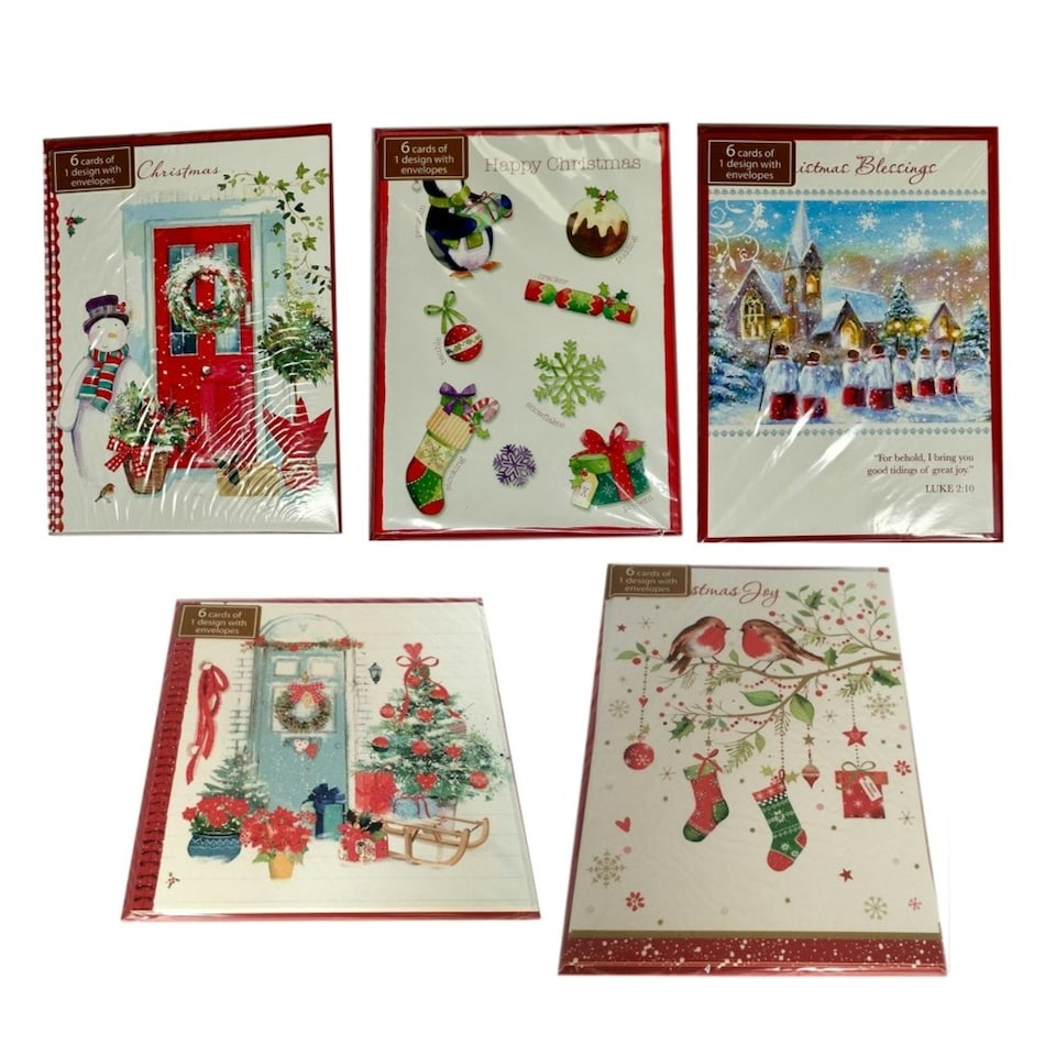 image 1 of Pack of 30 Traditional Festive Designs Christmas Cards