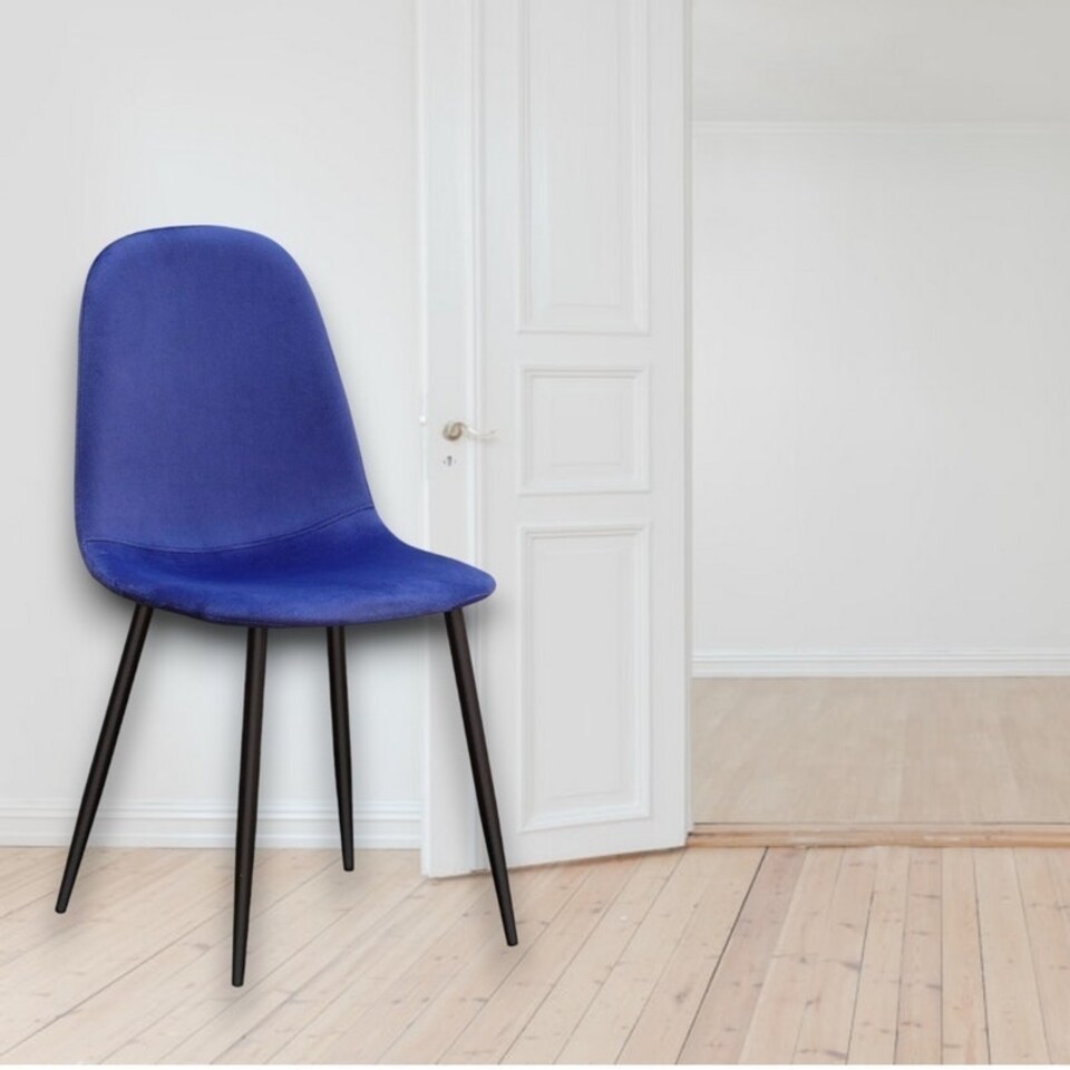 image 1 of Dining Chair - Metal - L52 x W44 x H86 cm - Blue/Black Blue
