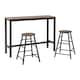 image 2 of Athens Breakfast Bar Set - Acacia Effect/Black Black