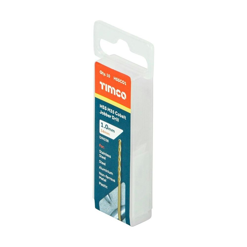 image 1 of Timco - Ground Jobber Drills - Cobalt M35 (Size 1.0mm - 10 Pieces)