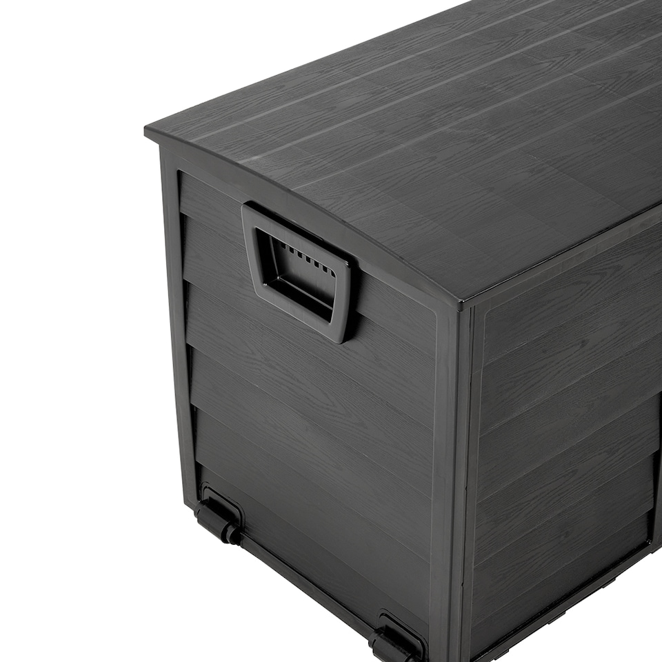 image 1 of Living and Home 290L Outdoor Plastic Garden Storage Box with Wheels, Black | Black | 290L | 1