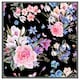 image 3 of Bright pink flowers on black (Picture Frame) Black | XL