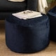 image 1 of Milano Velvet Bean Bag Pouffe Midnight Blue Large Velvet Footstools