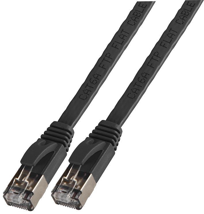PRO SIGNAL - Flat Cat6a STP Ethernet Patch Lead, 15m Black