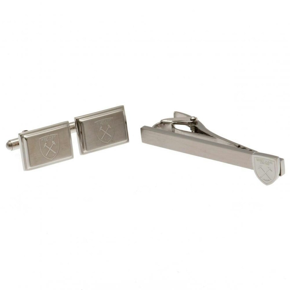 West Ham United FC Crest Tie Slide and Cufflink Set - Silver - One Size