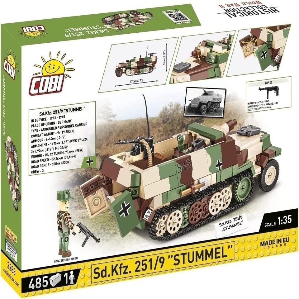 image 1 of Cobi - World War II - SD. KFZ 251/9 "Stummel" (485 Pieces)