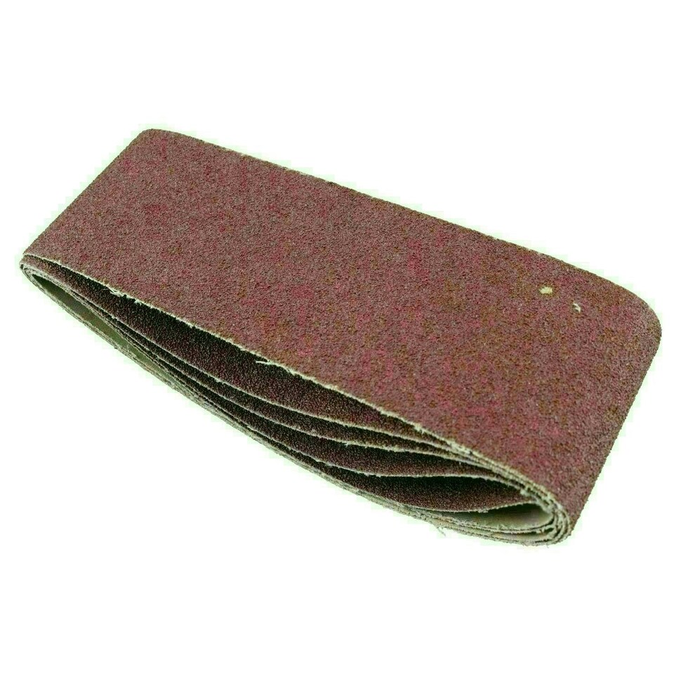 image 1 of Belt Power Finger File Sander Abrasive Sanding Belts 400mm x 60mm 80 Grit 5 PK
