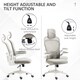 image 4 of Vinsetto High Back Office Chair, Mesh Computer Desk Chair with Rotatable Headrest, 4D Lumbar Support, Flip-up Arm, Adjustable Height, Grey
