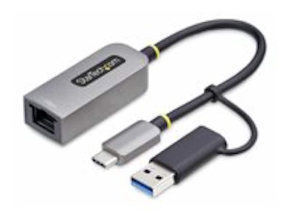 StarTech.com USB-C to Ethernet Adapter w/USB-A Adapter, Realtek RTL8153B - Network adapter - USB-C 3.2 Gen 1 - Gigabit Ethernet - space grey