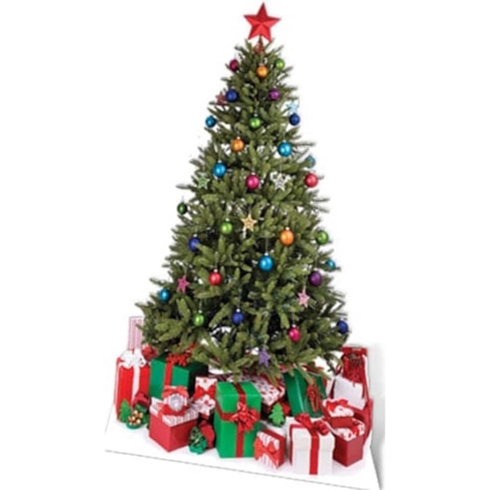 Christmas Tree With Gifts Lifesize Cardboard Cutout 178cm