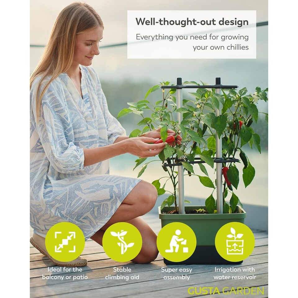 image 1 of CHARLY CHILI Chili pot with water tank & climbing system - regular Dark Green | Green | Dark Green
