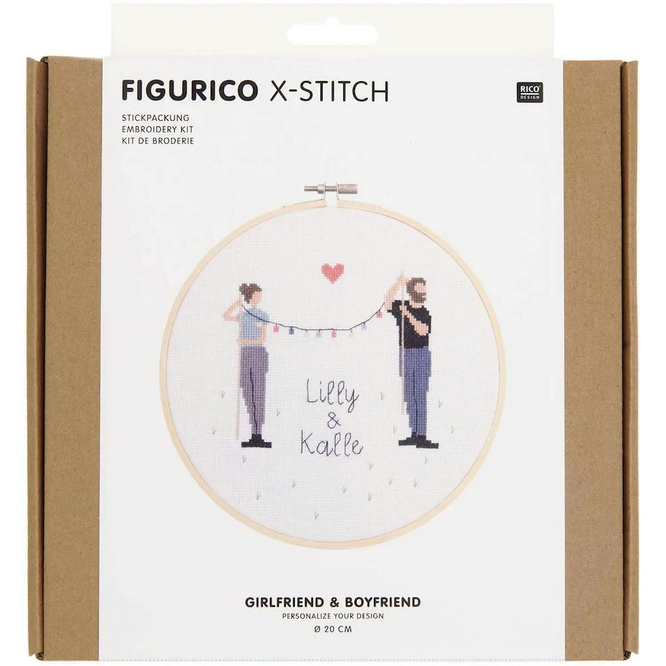 image 1 of Rico Design Yarn Figurico Embroidery Kit Girlfriend & Boyfriend Multi