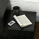 image 8 of HOMCOM High Gloss Front Bedside Table Nightstand with LED Light Remote Black