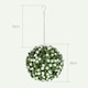 image 3 of HOMCOM Set of 2 Artificial Plant Topiary Rose Balls Faux Plants White