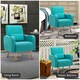 image 6 of HOMCOM Upholstered Leisure Lounge Sofa, Accent Chair with Pillow, Teal