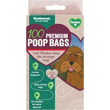 Rosewood 100 Premium Scented Waste Poop Bags Black