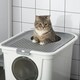 image 9 of PawHut Cat Litter Tray Pet Litter Box w/ Front Entrance, Top Exit, Scoop - White