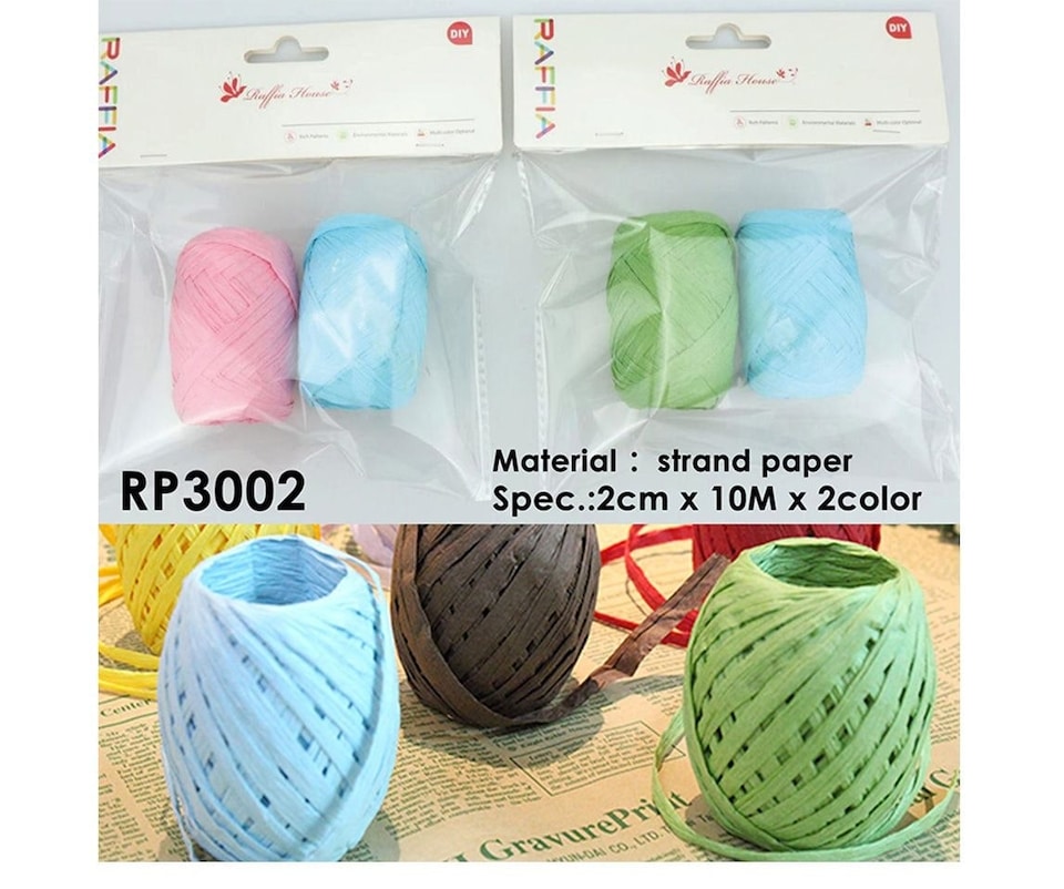 image 1 of Pack of 2 2cm x 10m Paper Rope Reel | Multi