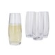 image 8 of Mikasa Champagne Flute Set Clear Stemless Crystal 266ml Set of 4
