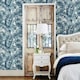 image 2 of Fine Decor A-Street Palm Leaf Wallpaper - Blue/White - 32.1ft x 21in Blue