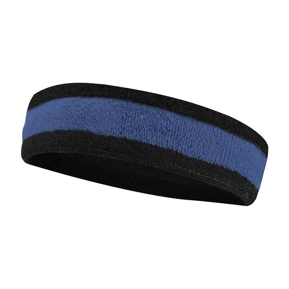 image 1 of Nike Swoosh Stretch Headband - Black/Blue/White - One Size Black