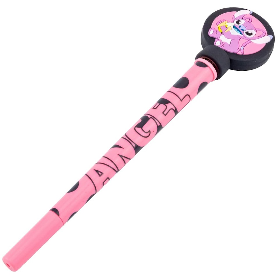 image 1 of Lilo & Stitch Angel Pen And Topper - Pink/Black - One Size