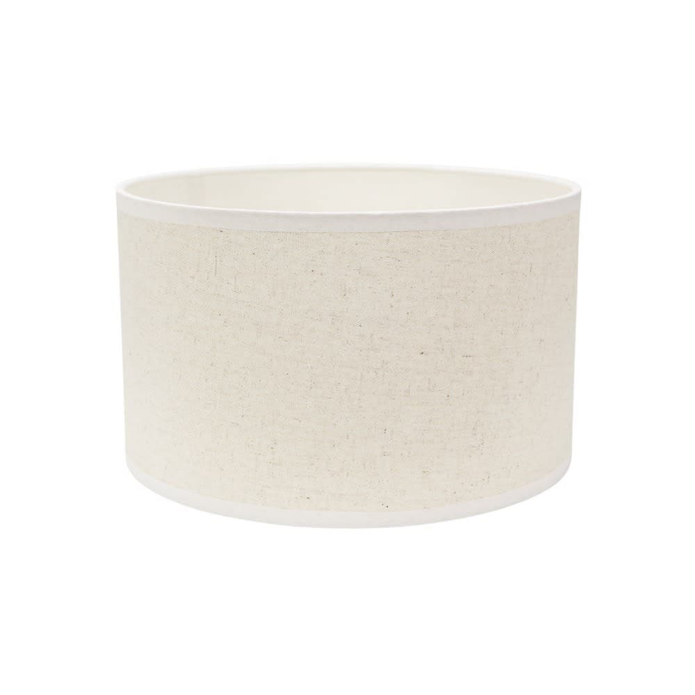 ValueLights Eva Natural Linen Fabric Ceiling Floor Table Small Drum Lamp Shade with LED Bulb in White