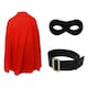 image 1 of Super Potato Costume Cape with Black Mask & Belt Red | One Size