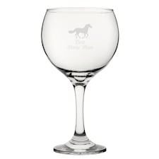Personalised Best Horse Dad Engraved Gin Balloon Cocktail Glass