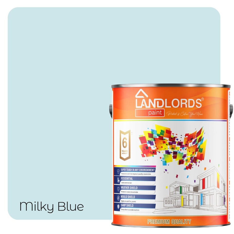 image 1 of Landlords Paint - Shed & Fence Paint - Best Durable Outdoor Wood Protection - Milky Blue - 2.5L