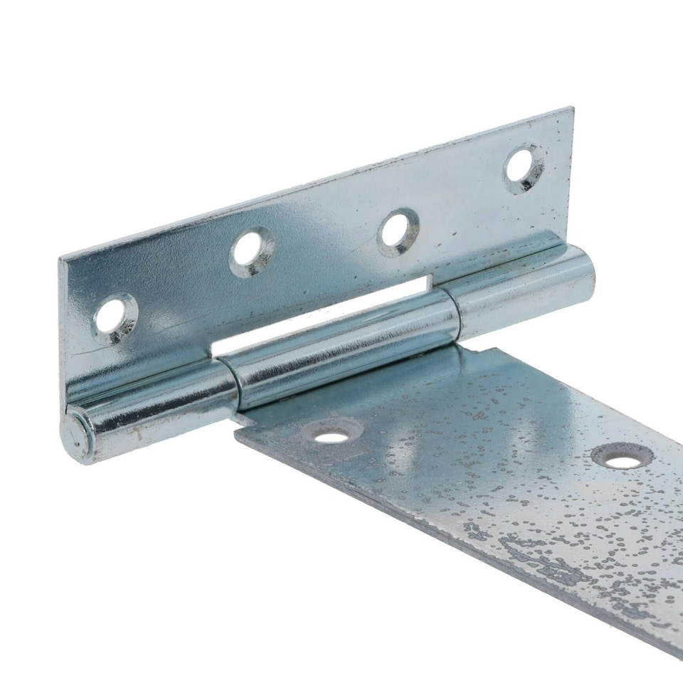 image 1 of 16in / 400mm Heavy Duty T Tee Hinges For Shed + Garden Gates Zinc Plated 4pc Silver