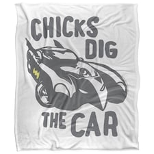 Batman Chicks Dig The Car Blanket - Multicoloured - One Size