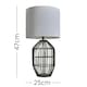 image 4 of ValueLights Hollins Matt Black Table Lamp Drum White Shade