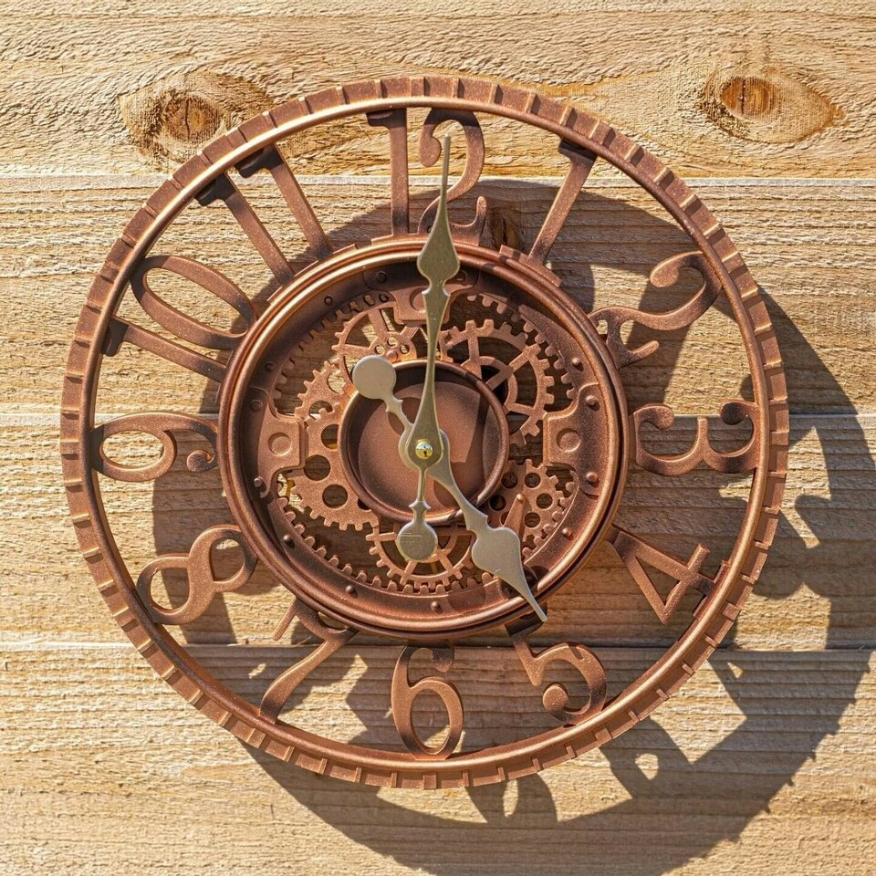 image 1 of Marco Paul 30cm Bronze Open Face Wall Clock Bronze