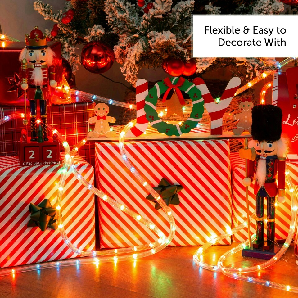 image 1 of The Christmas Workshop 74870 25m Multi-Coloured Rope Lights With Speed Control Unit