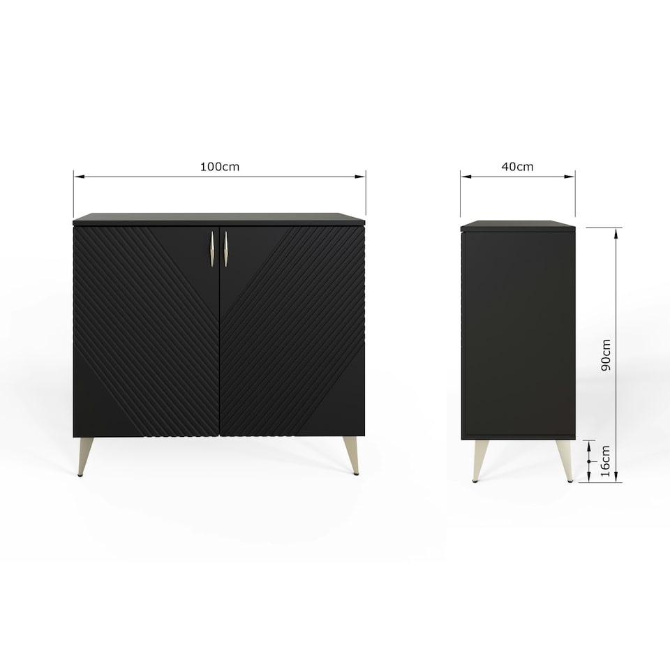 image 1 of Frank Olsen Ava Tall Sideboard Black | Black