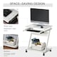 image 4 of HOMCOM Movable Computer Desk with 4 Moving Wheels Sliding Keyboard Tray White