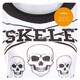 image 3 of Skeleton Cheerleader - Facepaint and Black Pom Poms | Multi | XL