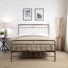 Cilcain Double 4ft 6 Antique Bronze Metal Bed Frame | Bronze | Hand painted antique bronze finish | Double