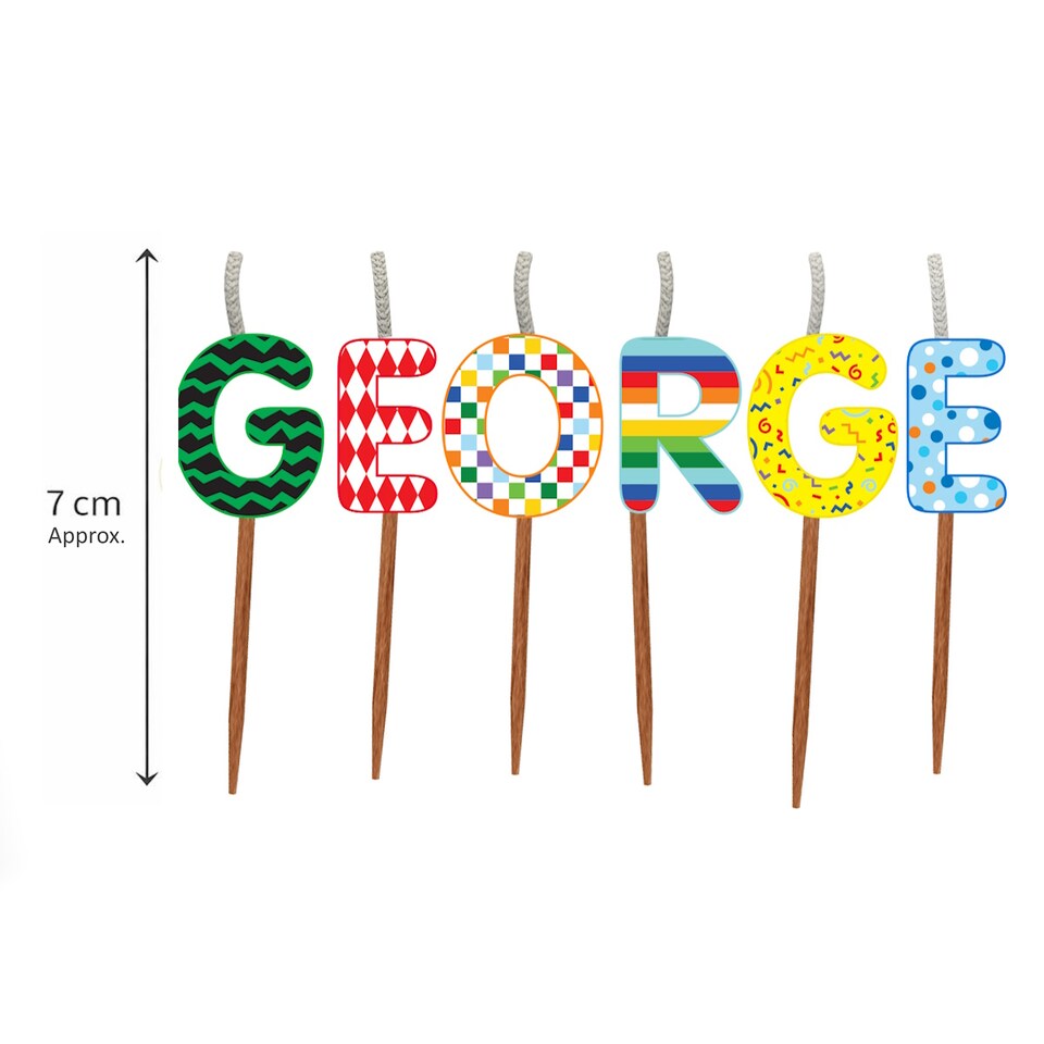image 1 of Name Birthday Cake Candle Set - George