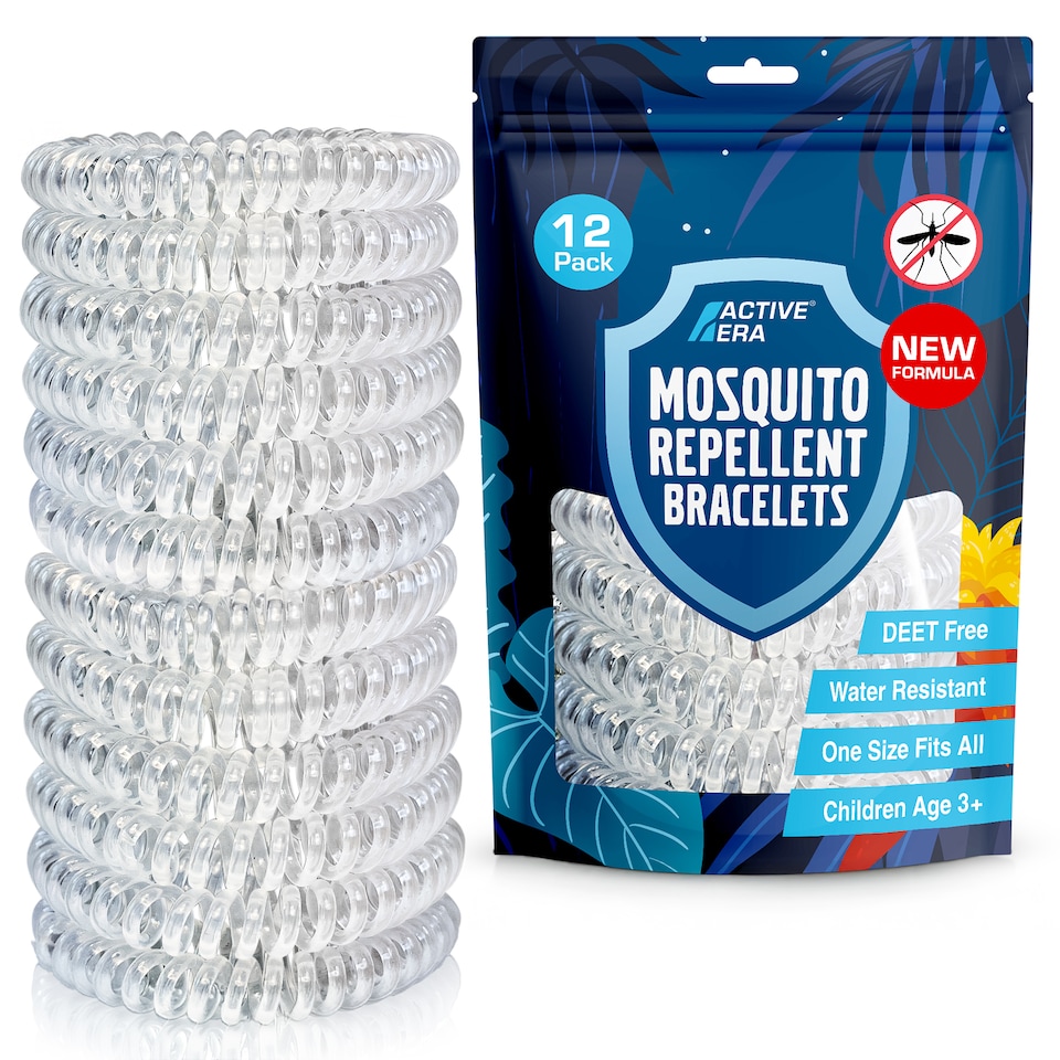image 1 of Active Era Mosquito Repellent Band - 12 pack - EVA Band - Clear colour
