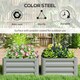 image 5 of Outsunny Set of 2 Raised Garden Bed Galvanised Planter Box, Light Grey 