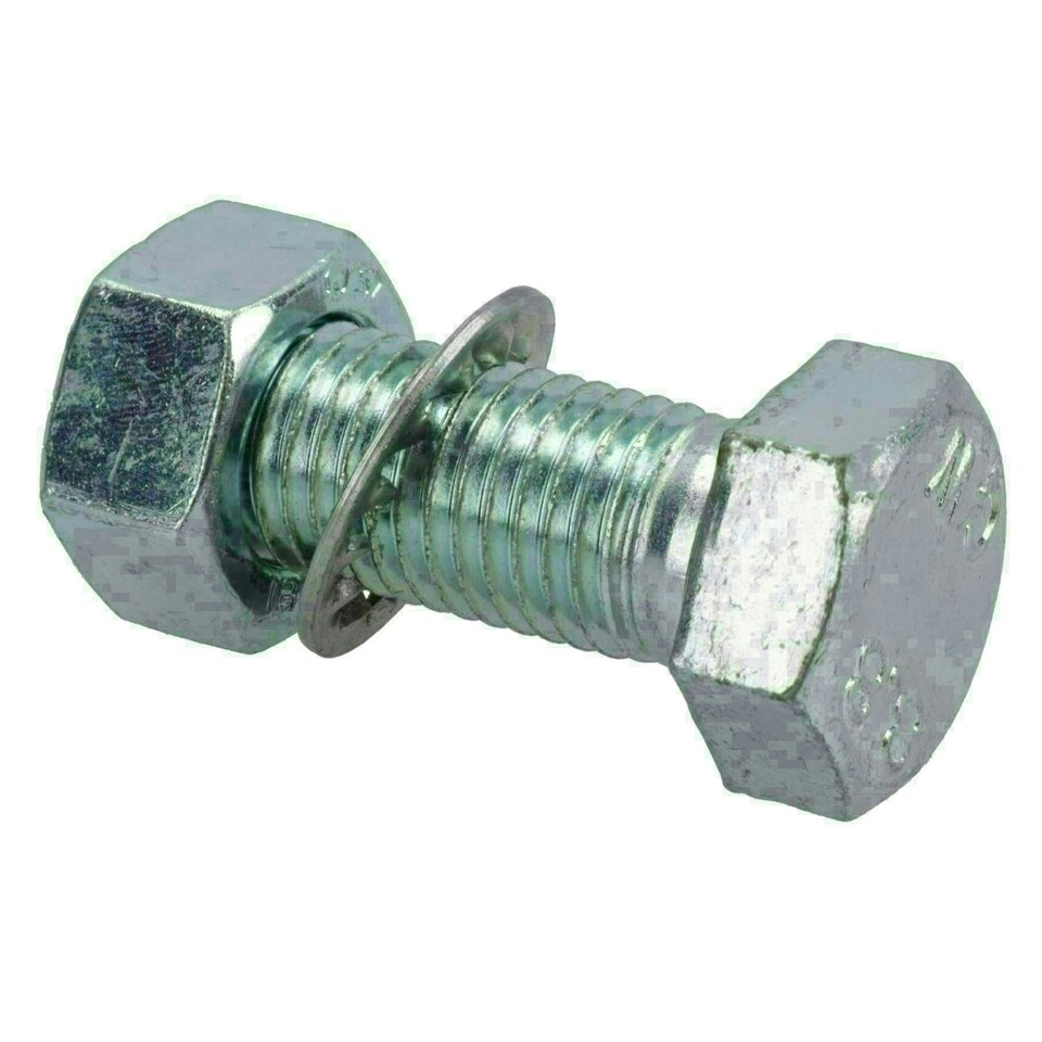 image 1 of M16 (16mm) x 45mm High Tensile Tow Bar Ball Fixing Bolts Washers + Nuts 10 Pack