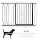 image 4 of PawHut Dog Gate Wide Stair Gate w/ Door Pressure Fit, 75-115W cm, Black